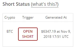 Crypto-ML Open Short Sell Position