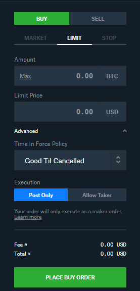 Coinbase Pro Limit Order